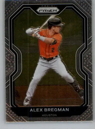 Baseball trading card featuring Alex Bregman in orange jersey from Panini Prizm original gloss