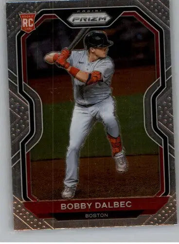 Bobby Dalbec rookie baseball card from Panini Prizm set with original gloss