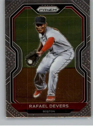 Baseball trading card of Rafael Devers from Panini Prizm with original gloss