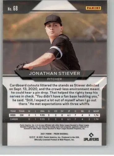 2021 Panini Prizm #68 Jonathan Stiever NM-MT White Sox ID:45280 - Baseball Card Single