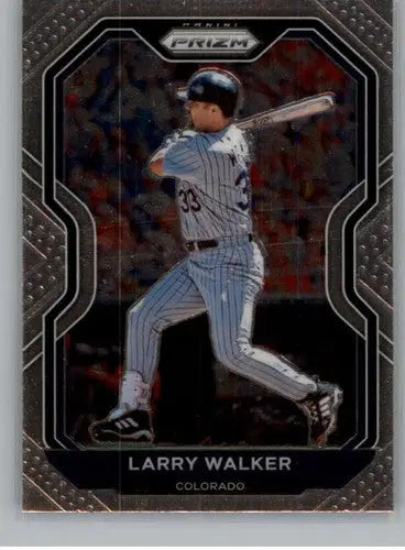 Original gloss baseball trading card featuring Larry Walker in batting stance from Panini Prizm