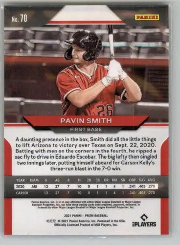 Original gloss Panini Prizm Pavin Smith baseball card from 2021 Panini Prizm #70