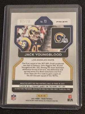 2021 Panini Prizm #73 Jack Youngblood No Huddle Blue #/79 - Football Card Single