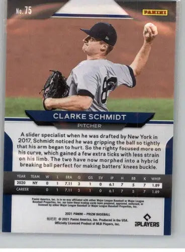 2021 Panini Prizm Clarke Schmidt Yankees baseball card with original gloss