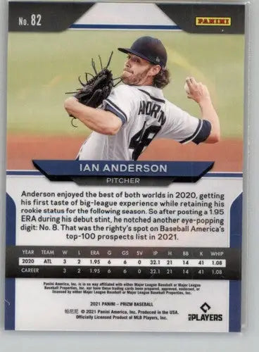 2021 Panini Prizm Ian Anderson baseball trading card with original gloss Braves ID 45285