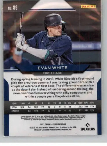 2021 Panini Prizm #89 Evan White NM-MT Mariners ID:52477 - Baseball Card Single