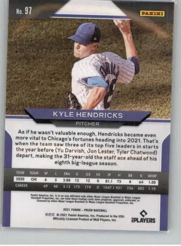 Baseball trading card featuring Kyle Hendricks from Panini Prizm with original gloss