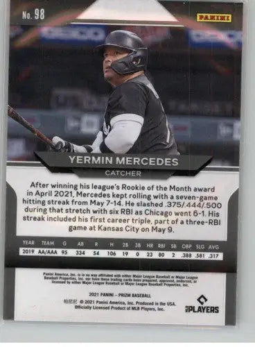 2021 Panini Prizm #98 Yermin Mercedes NM-MT White Sox ID:45293 - Baseball Card Single
