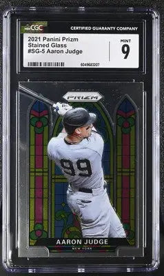 2021 Panini Prizm Aaron Judge #SG-5 Stained Glass Baseball CGC 9