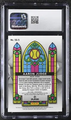 2021 Panini Prizm Aaron Judge #SG-5 Stained Glass Baseball CGC 9