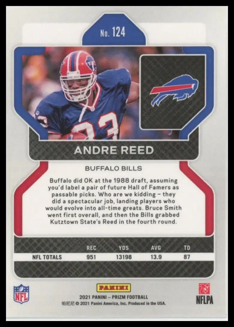 2021 Panini Prizm Andre Reed 124 Buffalo Bills NM - Football Card Single