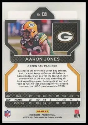 2021 Panini Prizm Base Aaron Jones Green Bay Packers 139 - Football Card Single