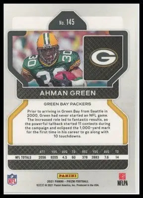 2021 Panini Prizm Base Ahman Green Green Bay Packers 145 - Football Card Single