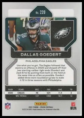 2021 Panini Prizm Base Dallas Goedert Philadelphia Eagles 220 - Football Card Single