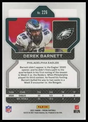 2021 Panini Prizm Base Derek Barnett Philadelphia Eagles 226 - Football Card Single
