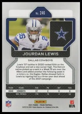 2021 Panini Prizm Base Jourdan Lewis Dallas Cowboys 246 - Football Card Single