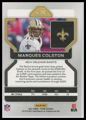 2021 Panini Prizm Base Marques Colston New Orleans Saints 310 - Football Card Single