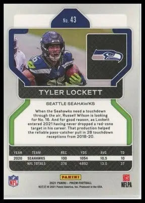 2021 Panini Prizm Base Tyler Lockett Seattle Seahawks 43 - Football Card Single