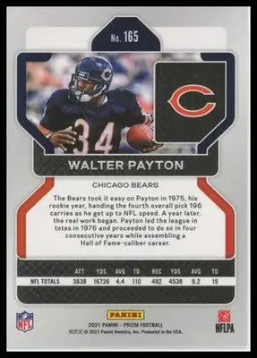 2021 Panini Prizm Base Walter Payton Chicago Bears 165