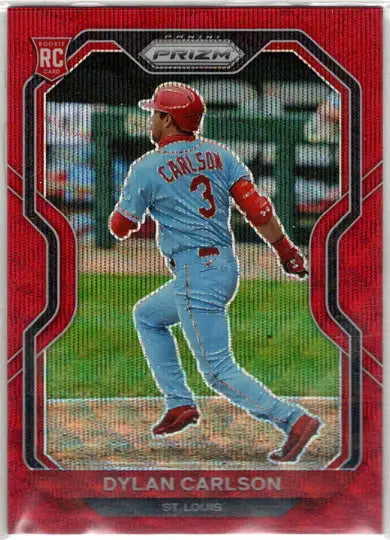 2021 Panini Prizm Baseball Red Wave Parallel Card 138 Dylan Carlson 37/99 - Baseball Card Single