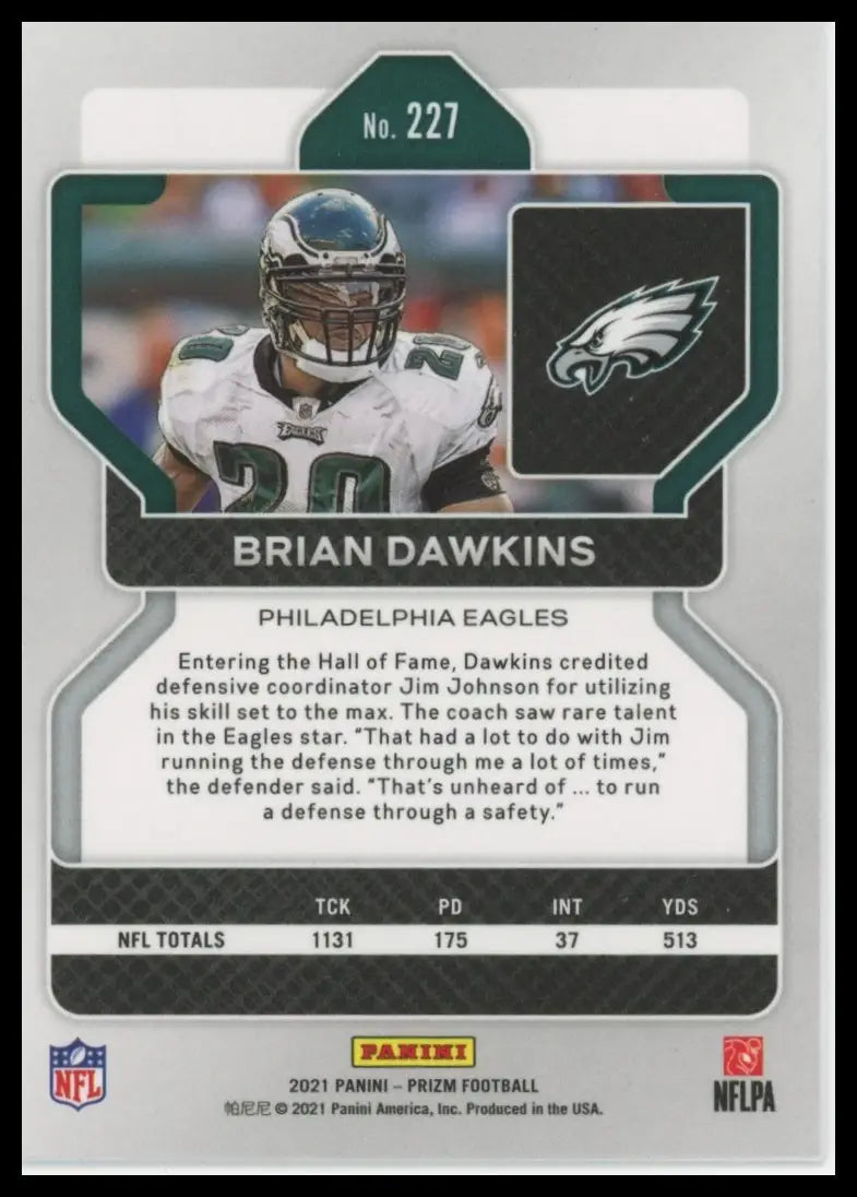 2021 Panini Prizm Brian Dawkins 227 Philadelphia Eagles NM - Football Card Single