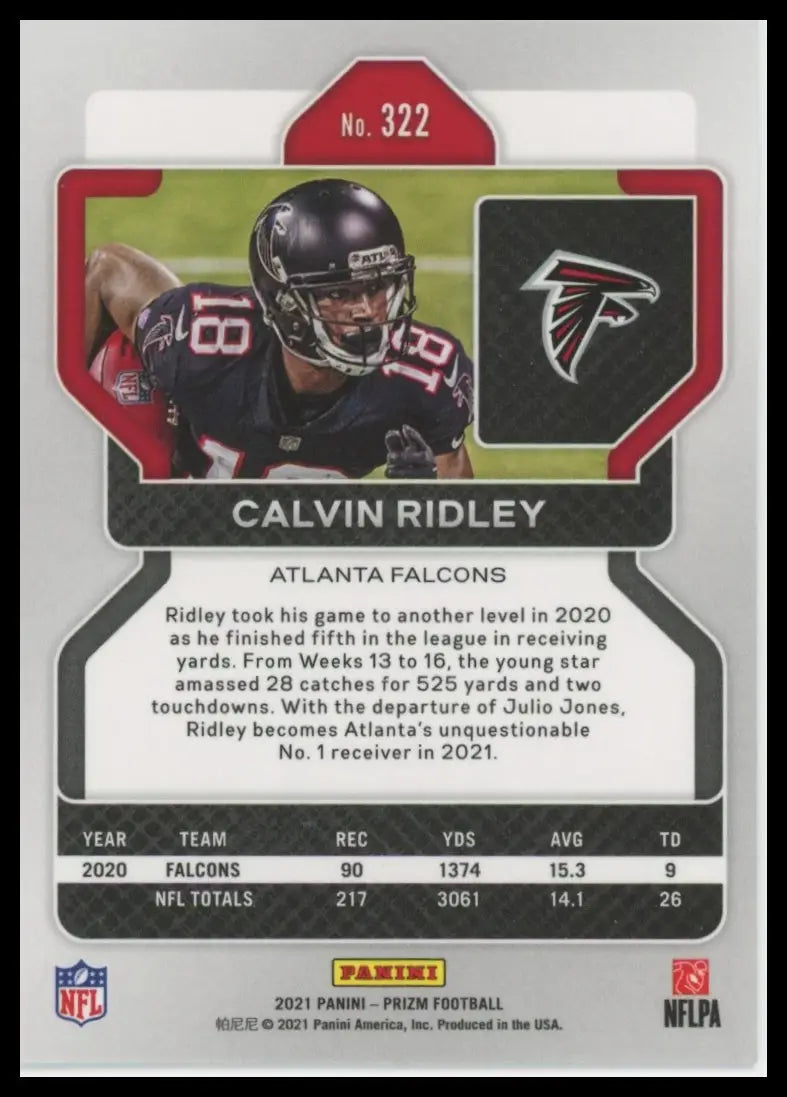 2021 Panini Prizm Calvin Ridley 322 Atlanta Falcons - Football Card Single
