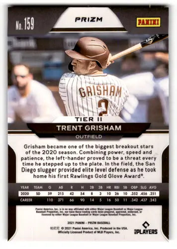 2021 Panini Prizm Carolina Blue Trent Grisham baseball card Padres ID 52458