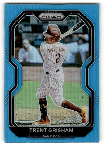 Trent Grisham baseball card in 2021 Panini Prizm Carolina Blue Prizm #159