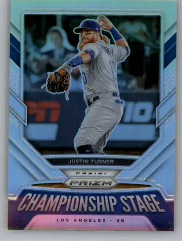 2021 Panini Prizm Championship Stage Silver Prizm #4 Justin Turner NM-M ID:52466 - Baseball Card Single