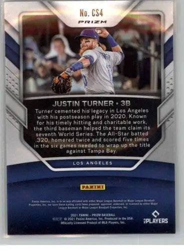 2021 Panini Prizm Championship Stage Silver Prizm #4 Justin Turner NM-M ID:52466 - Baseball Card Single