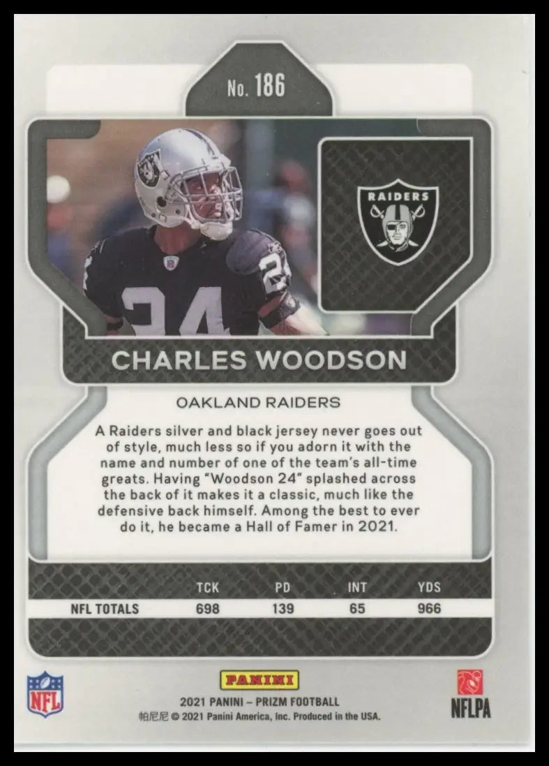 2021 Panini Prizm Charles Woodson 186 Oakland Raiders - Football Card Single