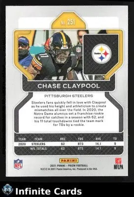 2021 Panini Prizm CHASE CLAYPOOL #251 Pittsburgh Steelers - Football Card Single