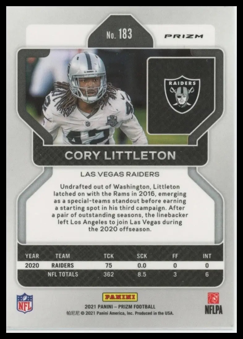 2021 Panini Prizm - Cory Littleton #183 Silver Prizm - Football Card Single