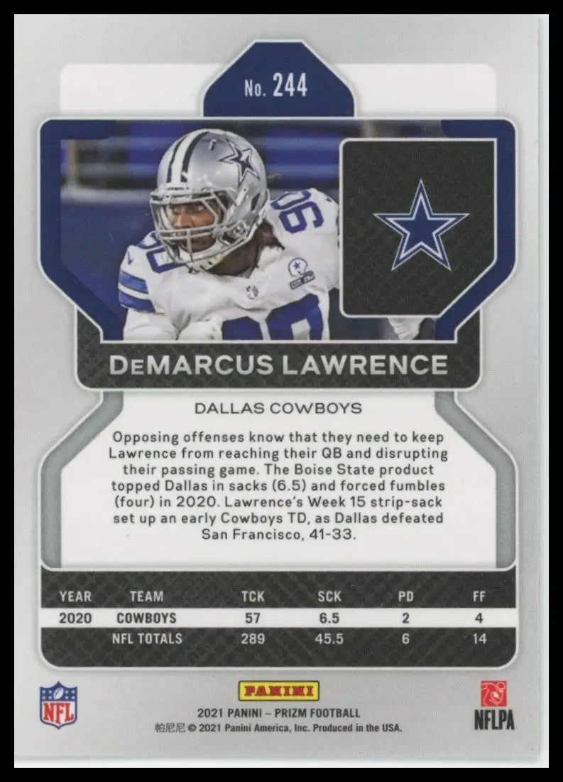 2021 Panini Prizm - DeMarcus Lawrence #244 - Football Card Single