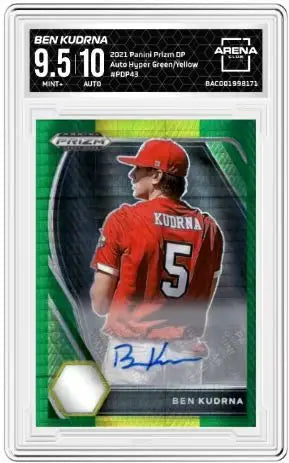 2021 Panini Prizm DP Ben Kudrna #PDP43 Green/Yellow Auto Baseball Arena Club 9.5 - Baseball Card Single