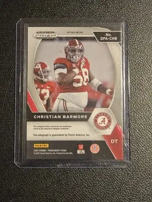 2021 Panini Prizm Draft Christian Barmore Draft Picks Autographs Green - Football Card Single