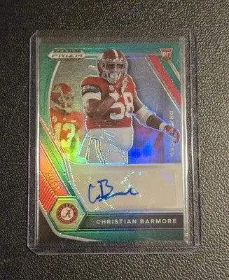 2021 Panini Prizm Draft Christian Barmore Draft Picks Autographs Green - Football Card Single