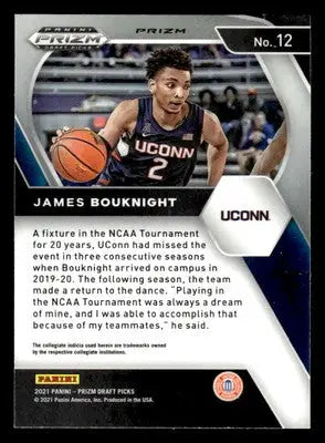 2021 Panini Prizm Draft Picks #12 James Bouknight Red Ice - Basketball Card Single