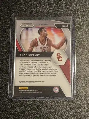 2021 Panini Prizm Draft Picks #2 Evan Mobley Orange Ice - Basketball Card Single