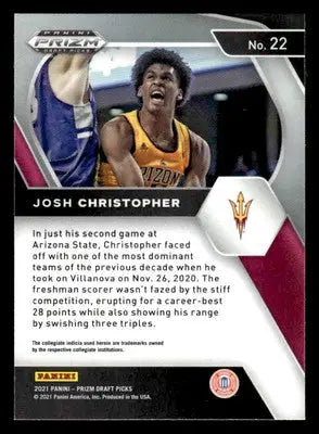 2021 Panini Prizm Draft Picks #22 Josh Christopher - Basketball Card Single