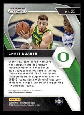 2021 Panini Prizm Draft Picks #23 Chris Duarte - Basketball Card Single