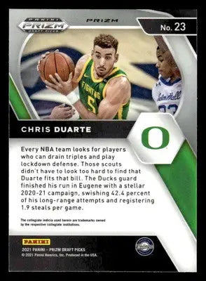 2021 Panini Prizm Draft Picks #23 Chris Duarte Red Ice - Basketball Card Single