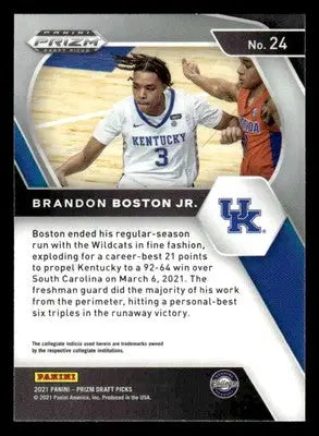 2021 Panini Prizm Draft Picks #24 Brandon Boston Jr. - Basketball Card Single