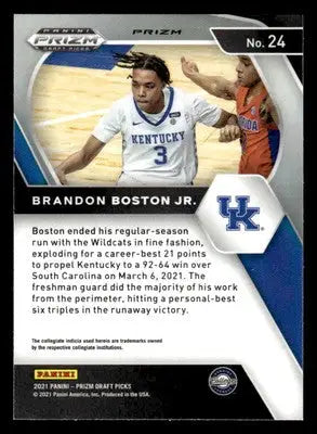 2021 Panini Prizm Draft Picks #24 Brandon Boston Jr. Red Ice - Basketball Card Single