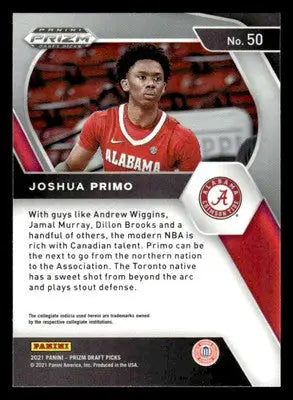 2021 Panini Prizm Draft Picks #50 Joshua Primo - Basketball Card Single