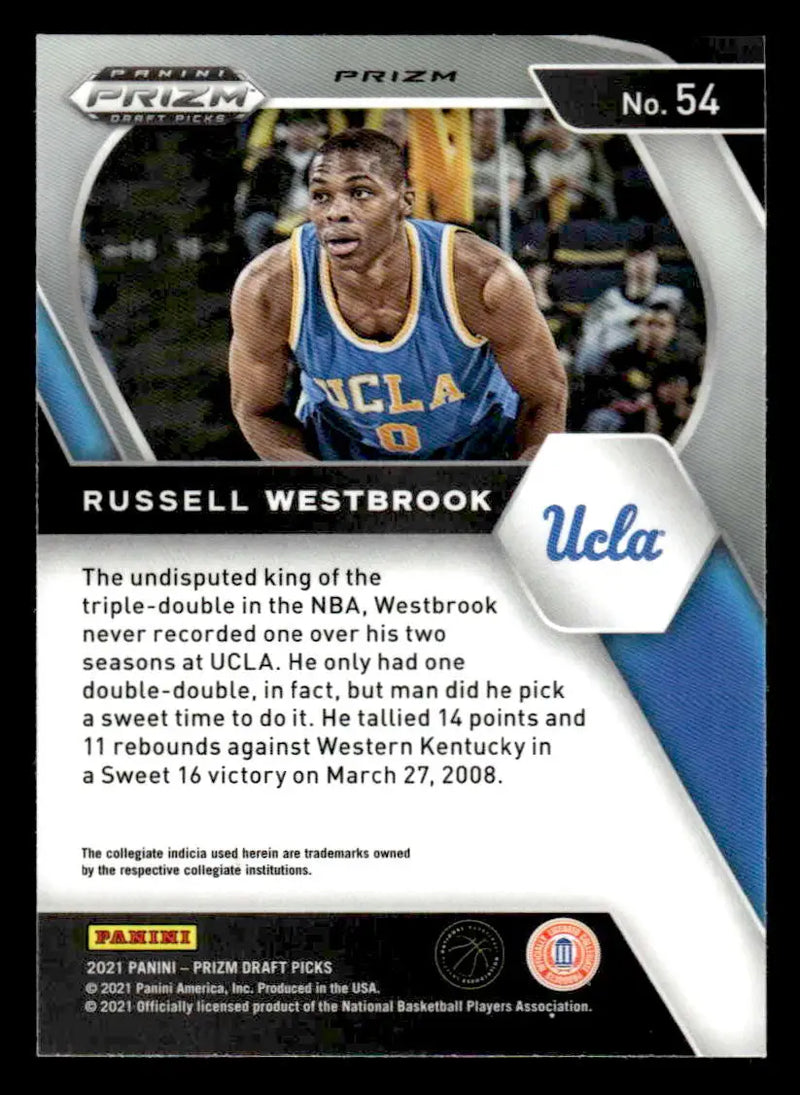 2021 Panini Prizm Draft Picks #54 Russell Westbrook Red Ice - Basketball Card Single
