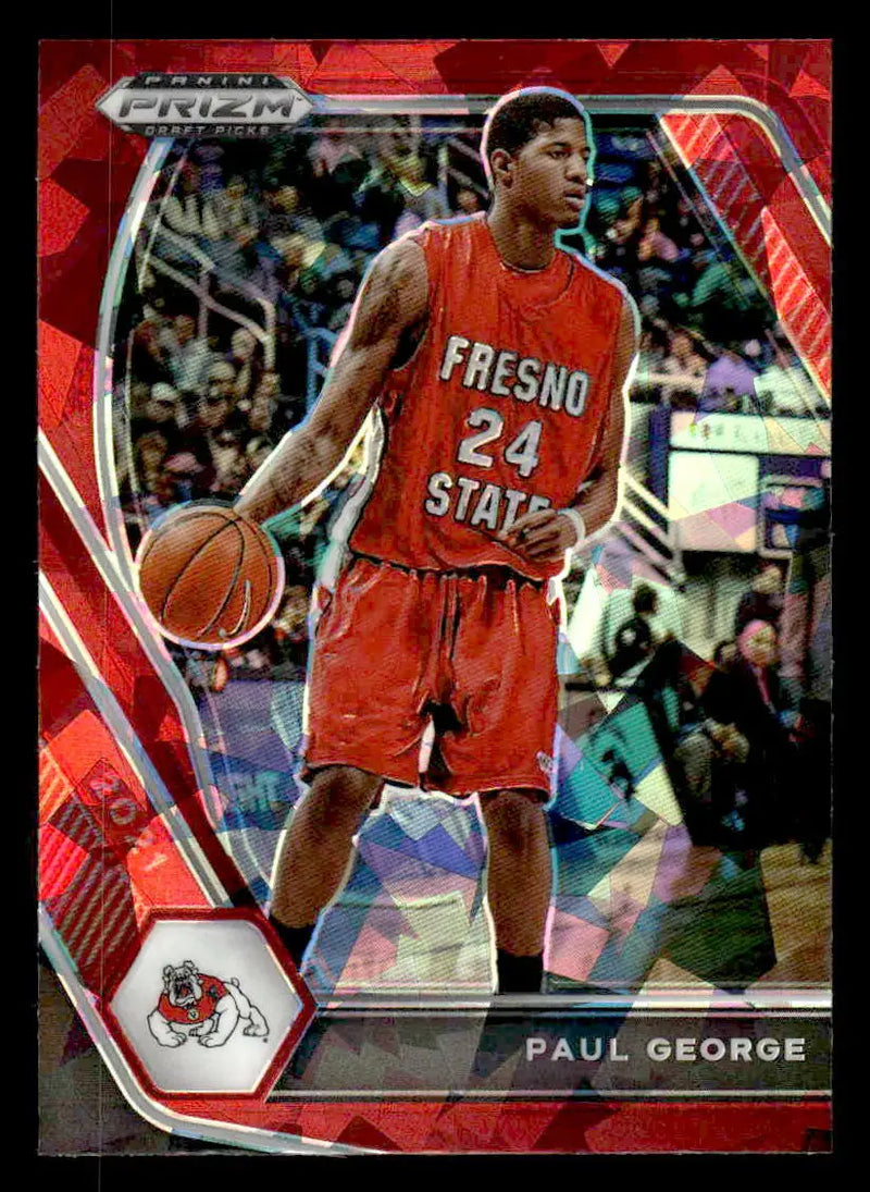 2021 Panini Prizm Draft Picks #69 Paul George Red Ice Fresno State Bulldogs - Basketball Card Single