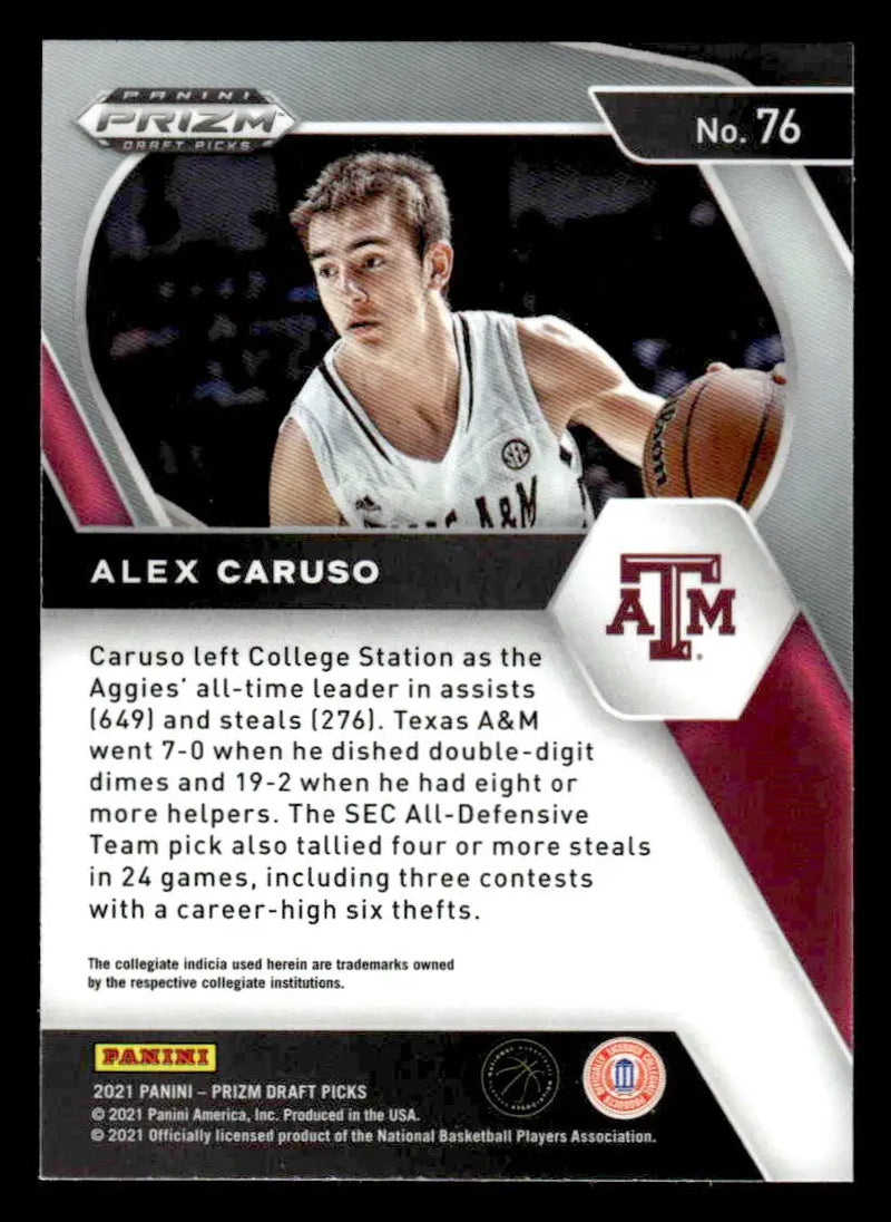 2021 Panini Prizm Draft Picks #76 Alex Caruso - Basketball Card Single