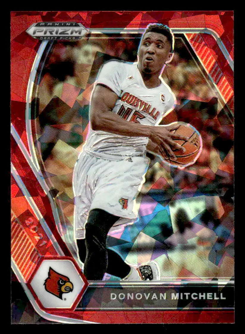 2021 Panini Prizm Draft Picks #81 Donovan Mitchell Red Ice Cardinals - Basketball Card Single