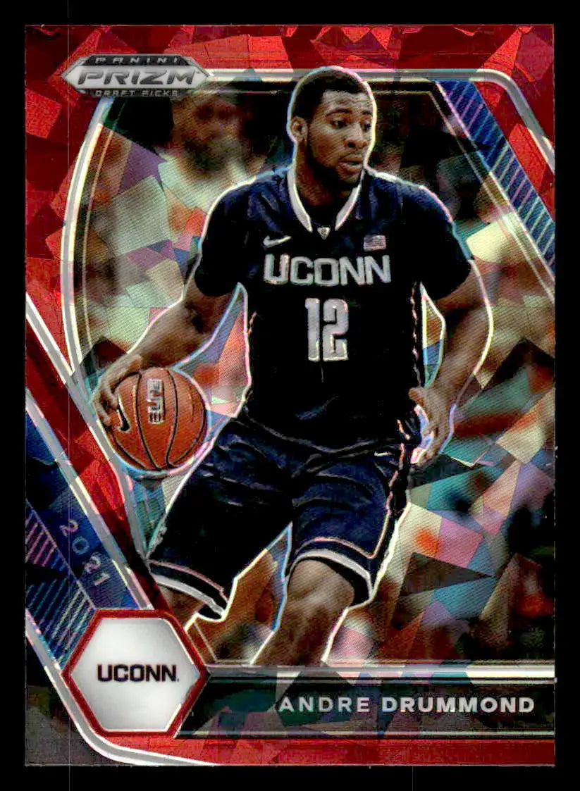 2021 Panini Prizm Draft Picks #92 Andre Drummond Red Ice UCONN - Basketball Card Single